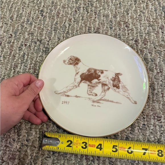 Vintage 1997 Laurelwood Collectors Edition Numbered Brittany Spaniel Plate Rare - Picture 6 of 8